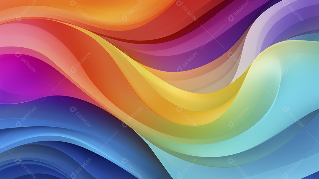 Fundo de papel de parede colorido com ondas de arco-íris