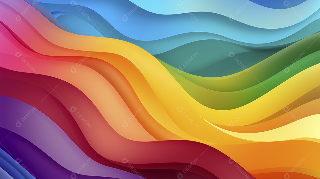 Fundo de papel de parede colorido com ondas de arco-íris