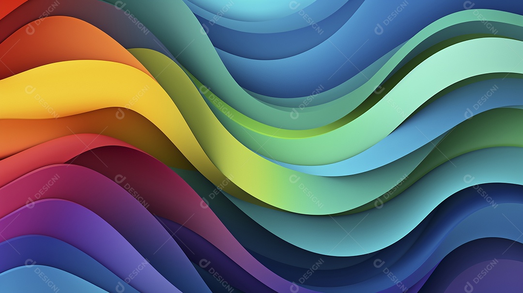Fundo de papel de parede colorido com ondas de arco-íris