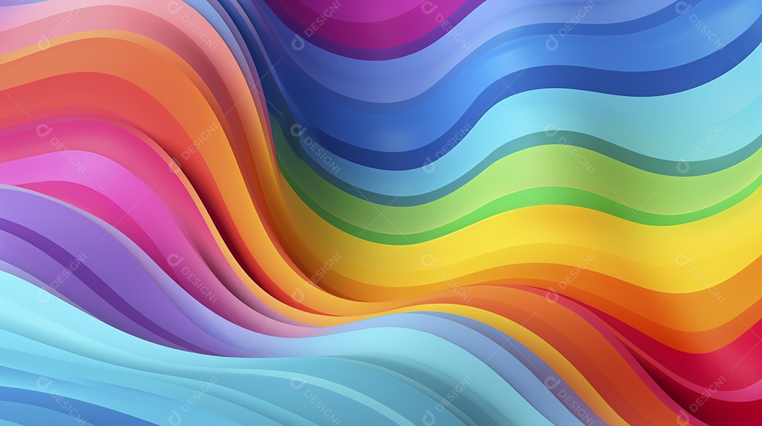 Fundo de papel de parede colorido com ondas de arco-íris