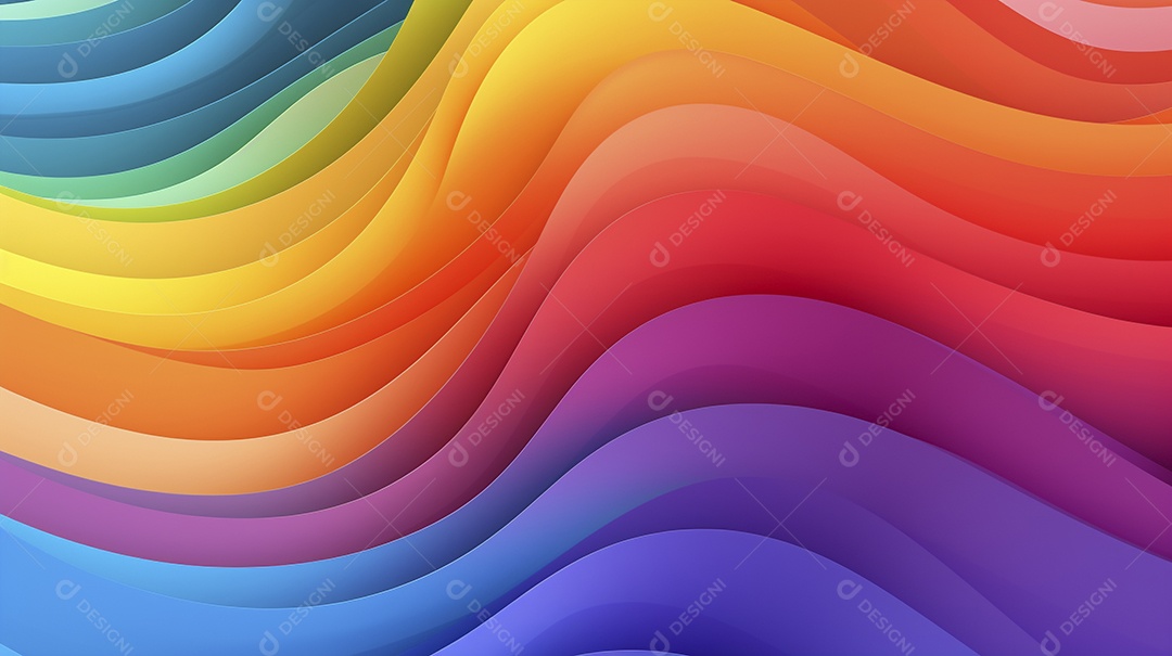 Fundo de papel de parede colorido com ondas de arco-íris