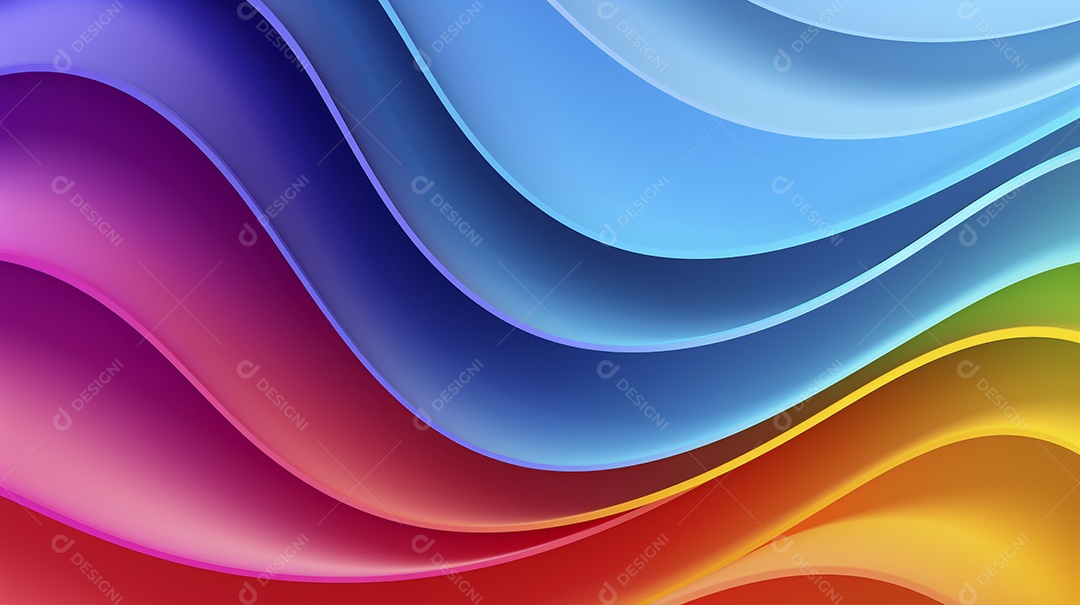 Fundo de papel de parede colorido com ondas de arco-íris
