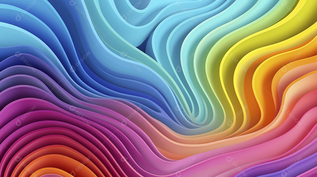 Fundo de papel de parede colorido com ondas de arco-íris