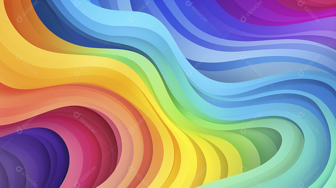 Fundo de papel de parede colorido com ondas de arco-íris