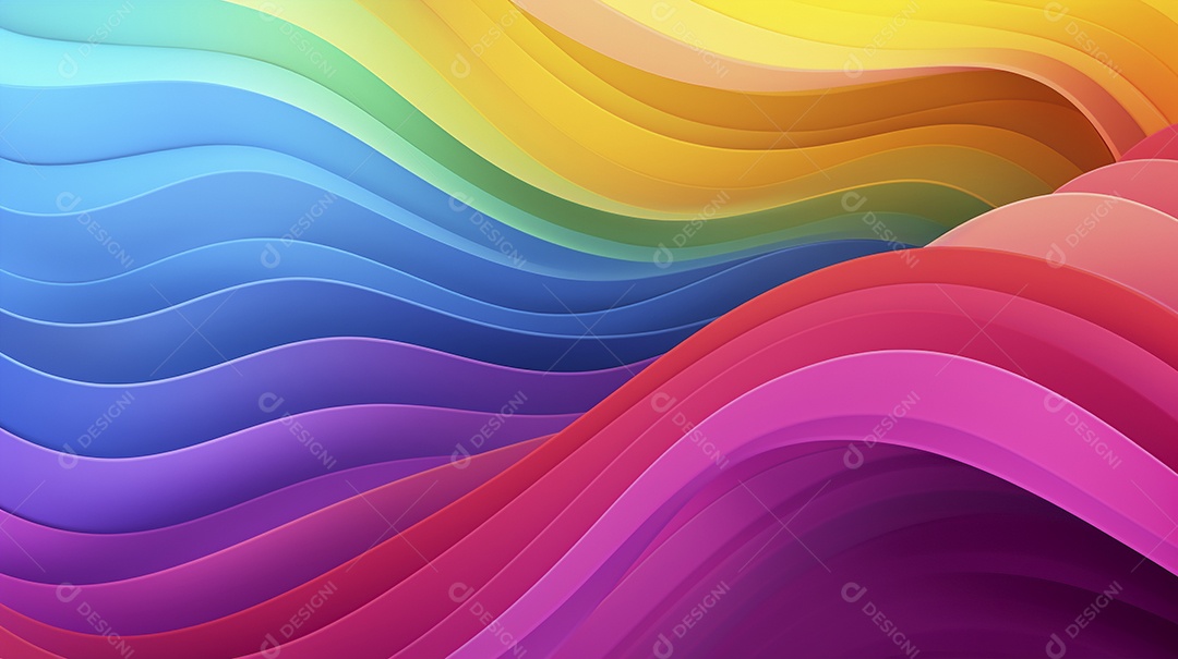 Fundo de papel de parede colorido com ondas de arco-íris