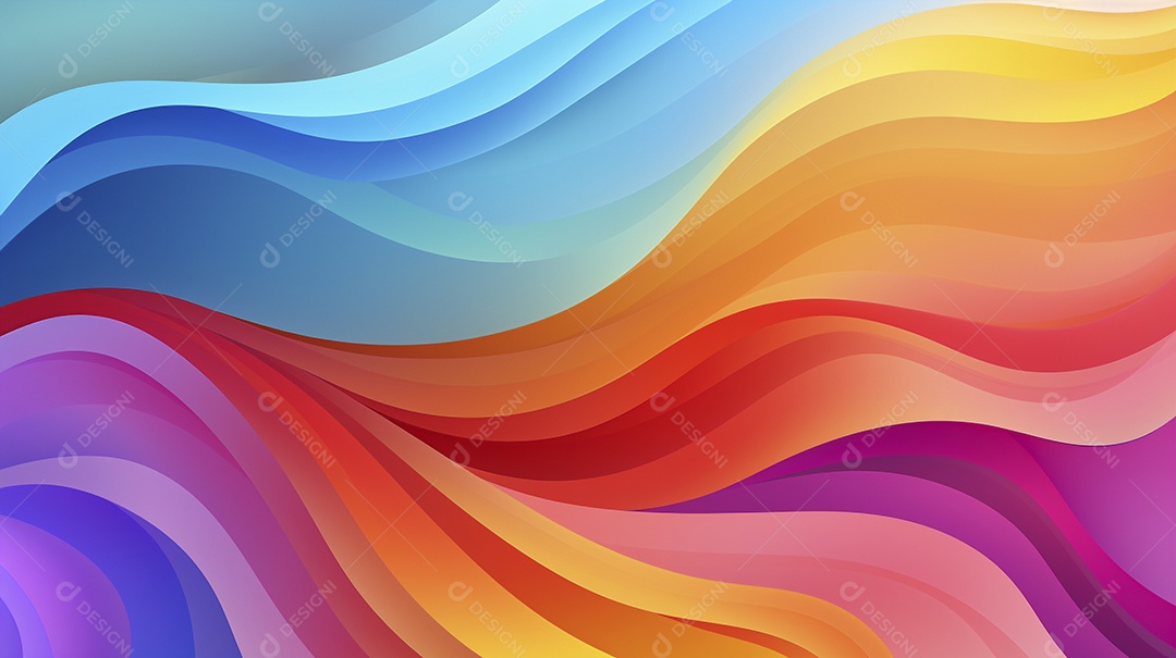 Fundo de papel de parede colorido com ondas de arco-íris