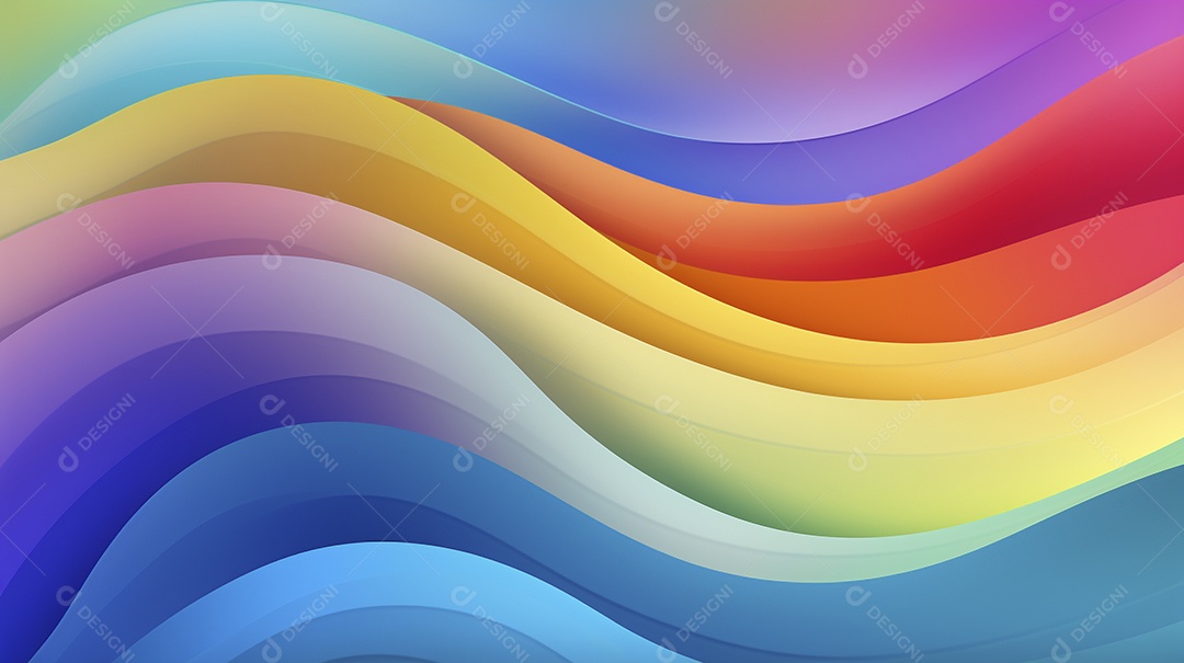 Fundo de papel de parede colorido com ondas de arco-íris