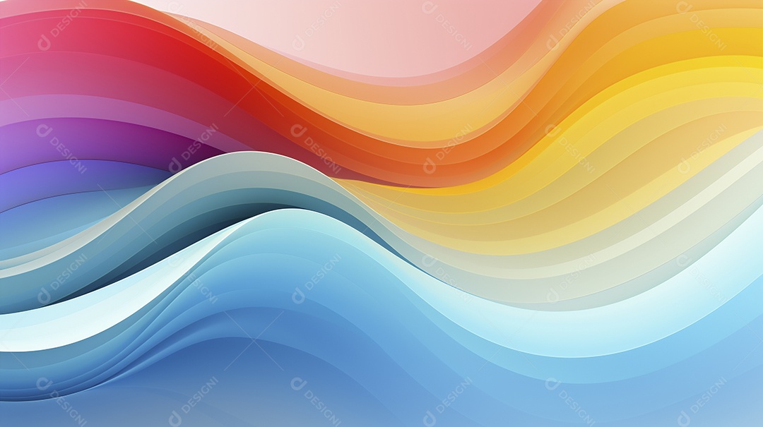 Fundo de papel de parede colorido com ondas de arco-íris