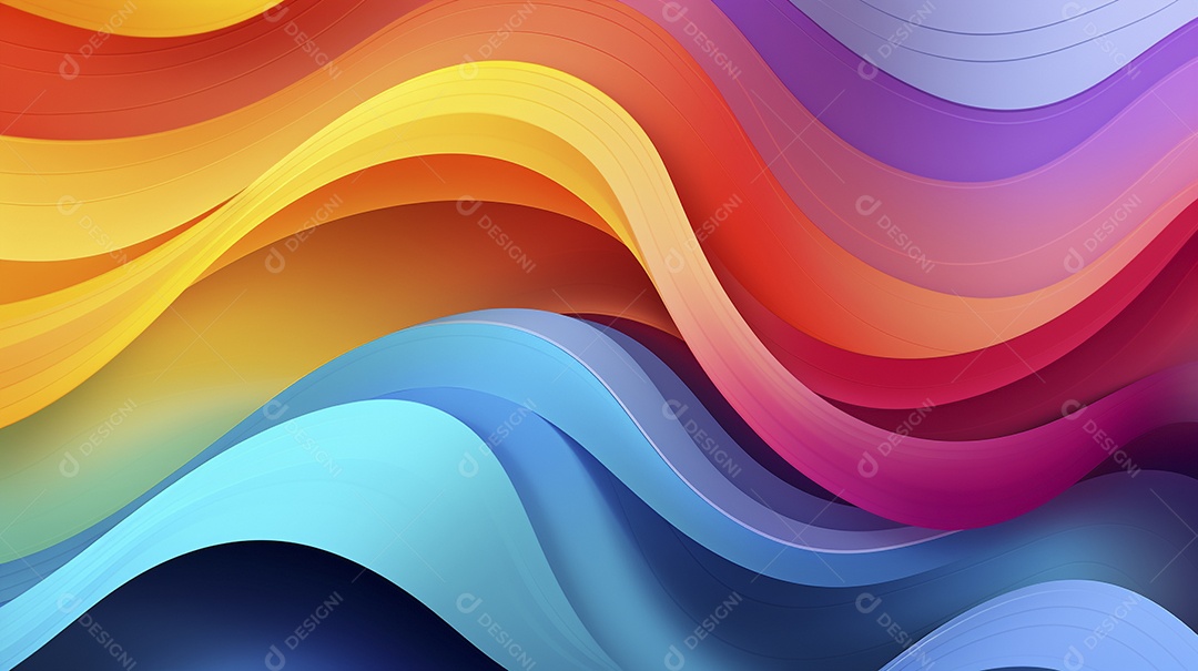 Fundo de papel de parede colorido com ondas de arco-íris