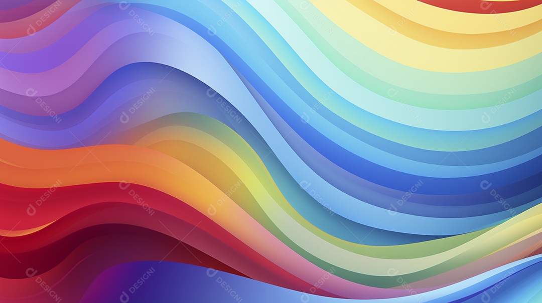 Fundo de papel de parede colorido com ondas de arco-íris