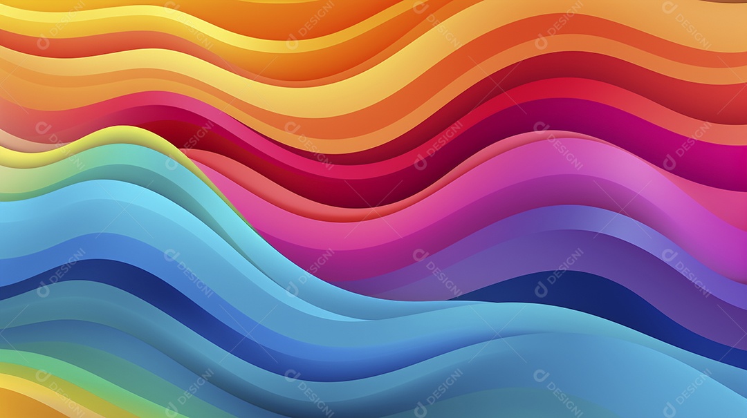 Fundo de papel de parede colorido com ondas de arco-íris