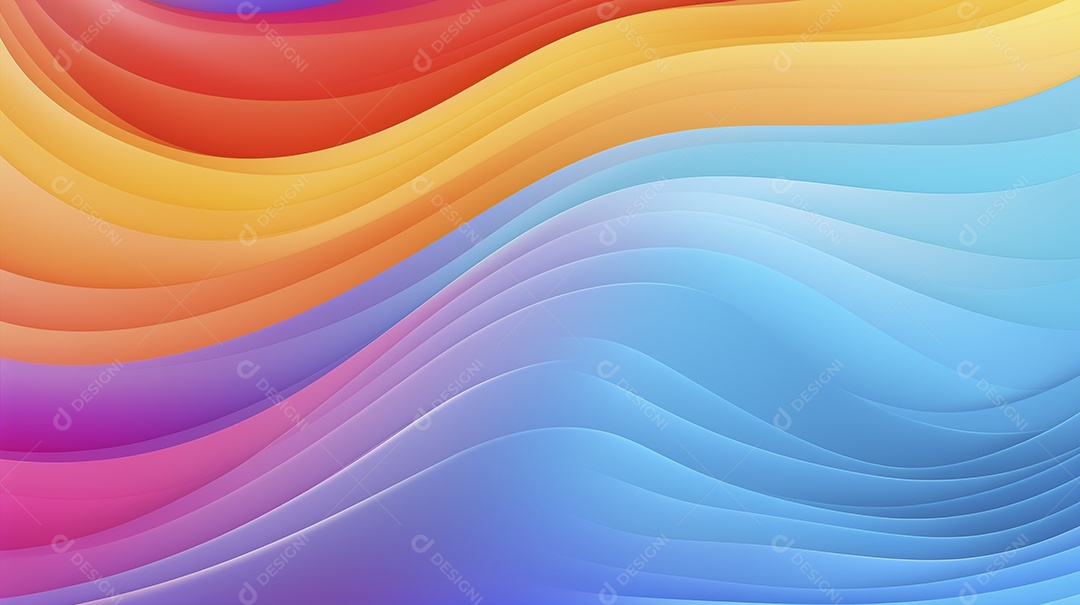 Fundo de papel de parede colorido com ondas de arco-íris