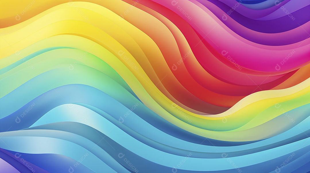 Fundo de papel de parede colorido com ondas de arco-íris