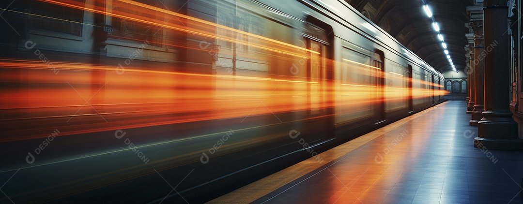 Viagem de metrô com trilhas leves