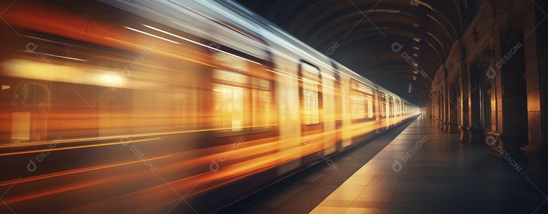 Viagem de metrô com trilhas leves