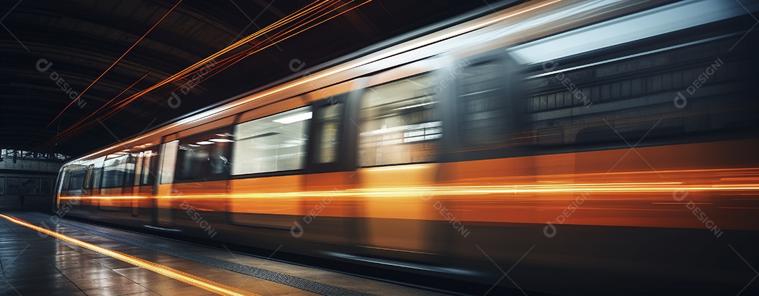 Viagem de metrô com trilhas leves