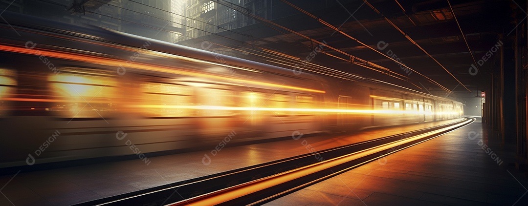 Viagem de metrô com trilhas leves