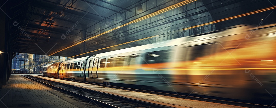 Viagem de metrô com trilhas leves