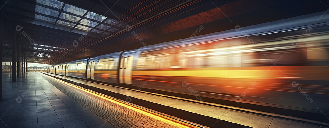 Viagem de metrô com trilhas leves