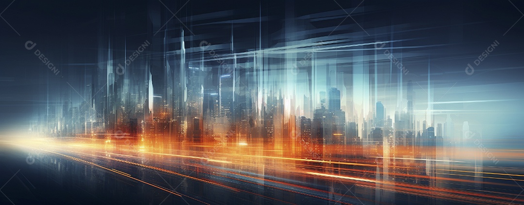 Tráfego na estrada com trilhas leves à noite