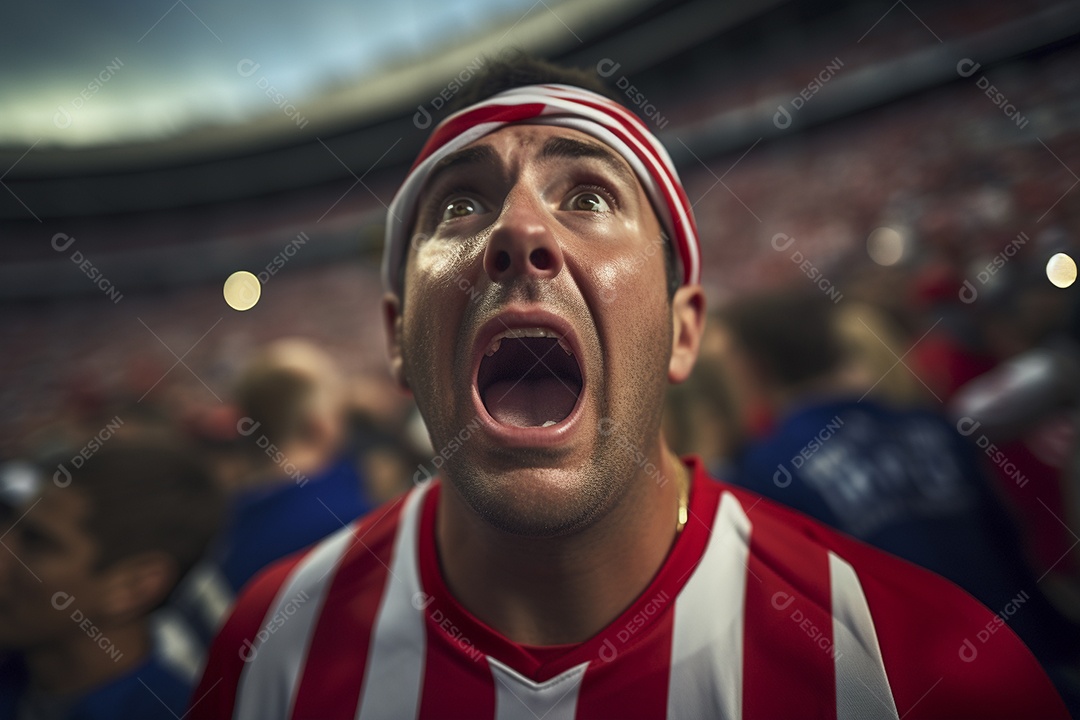 Visão aproximada surpreendeu fãs de futebol americano masculino com cores de bandeira