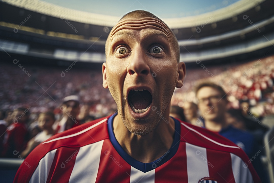 Visão aproximada surpreendeu fãs de futebol americano masculino com cores de bandeira