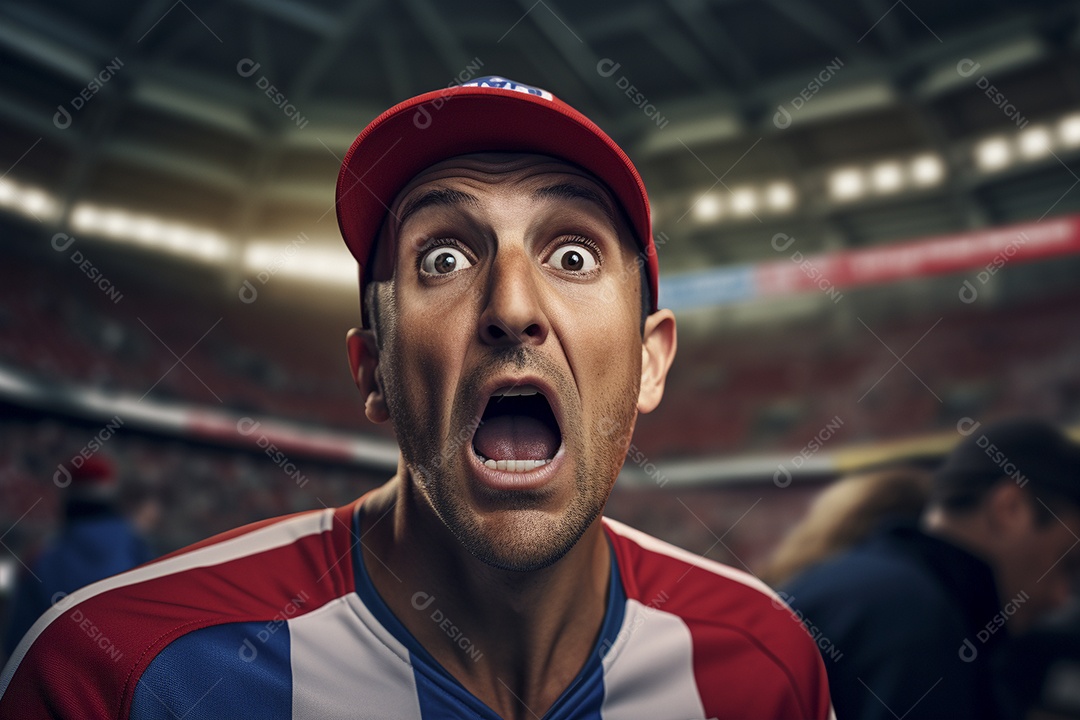 Visão aproximada surpreendeu fãs de futebol americano masculino com cores de bandeira