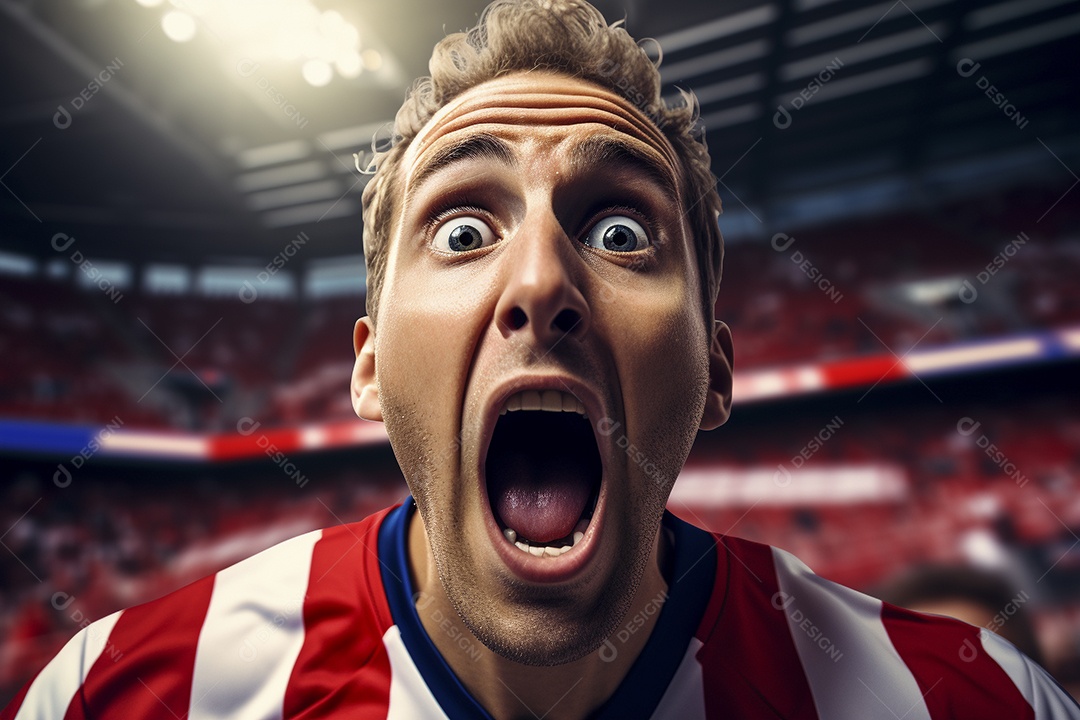 Visão aproximada surpreendeu fãs de futebol americano masculino com cores de bandeira