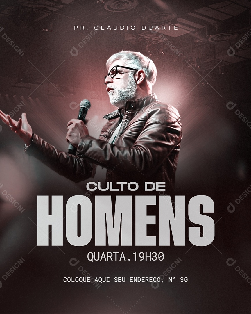 Social Media Flyer Culto De Homens PSD Editável