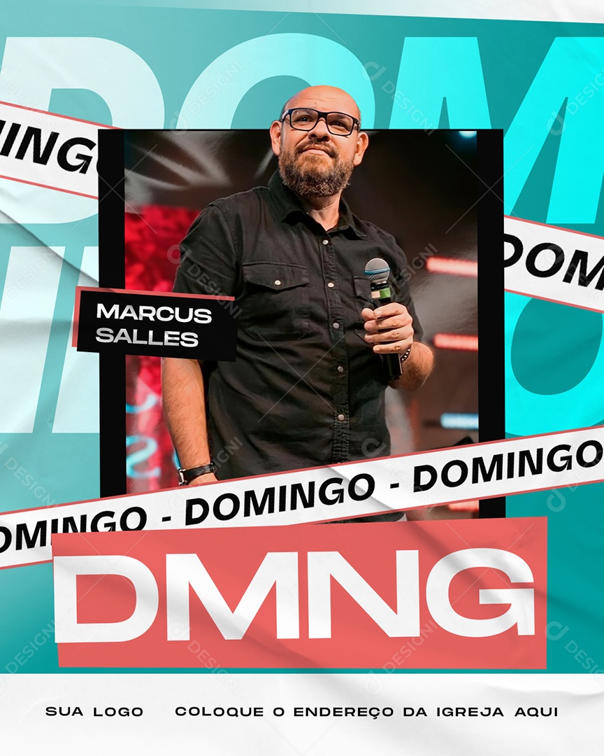 Flyer Domingo Gospel Social Media PSD Editável