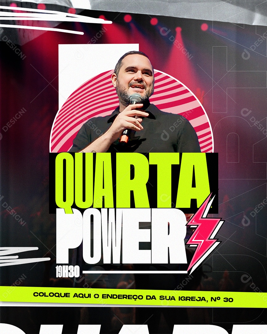 Flyer Quarta Power Gospel Social Media PSD Editável