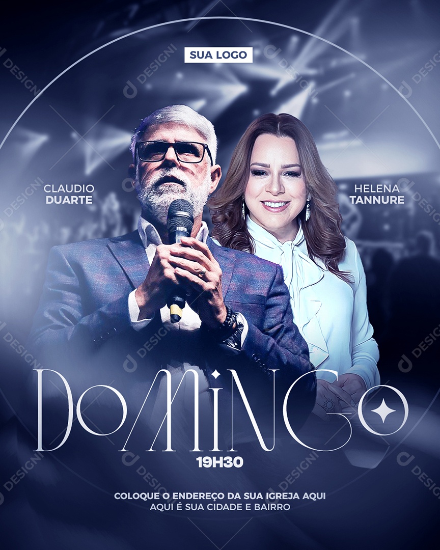 Social Media Flyer Domingo Igreja PSD Editável