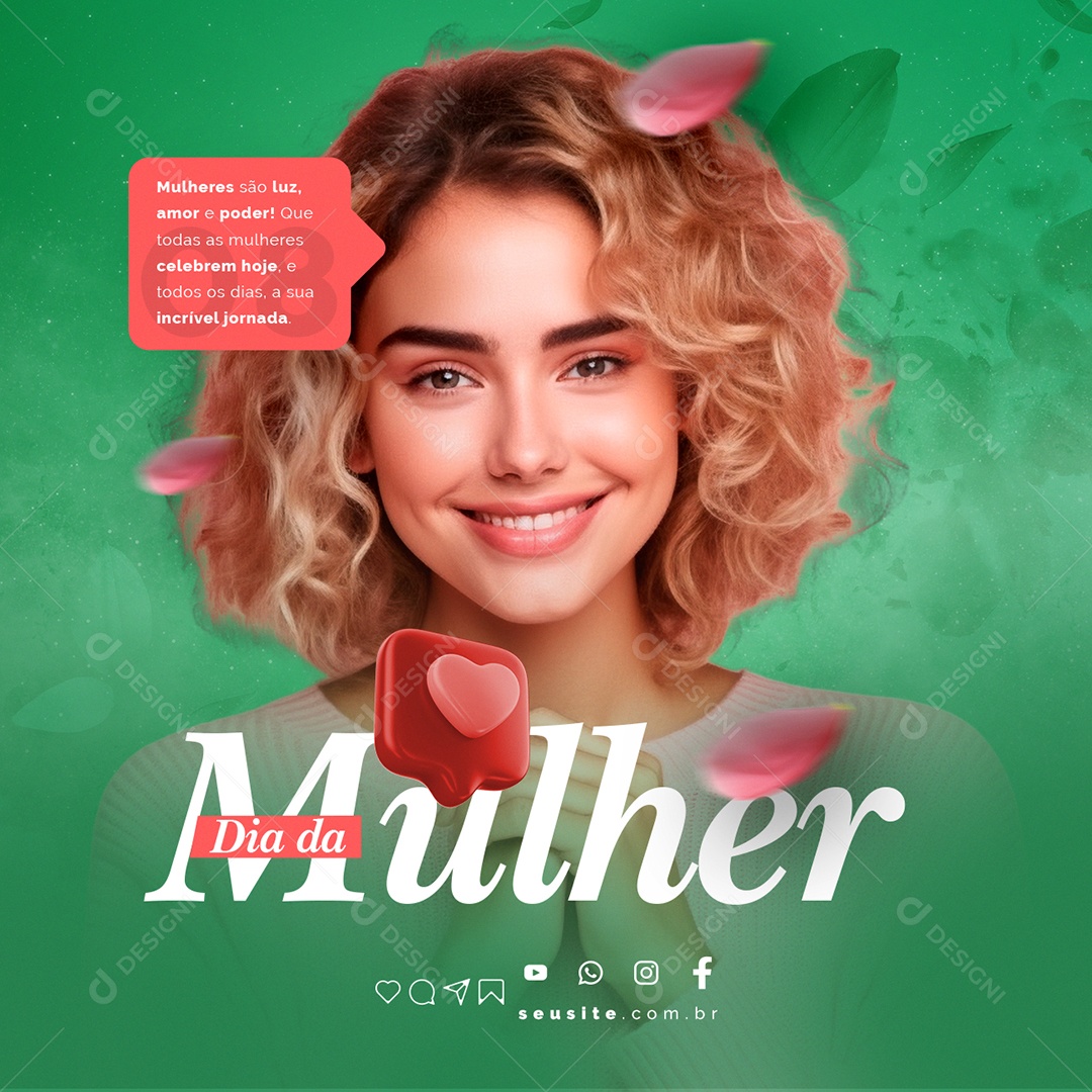Dia da Mulher 08 de Março Social Media PSD Editável