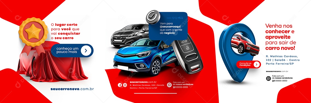 Carrossel Concessionária Conheça um pouco mais Social Media PSD Editável