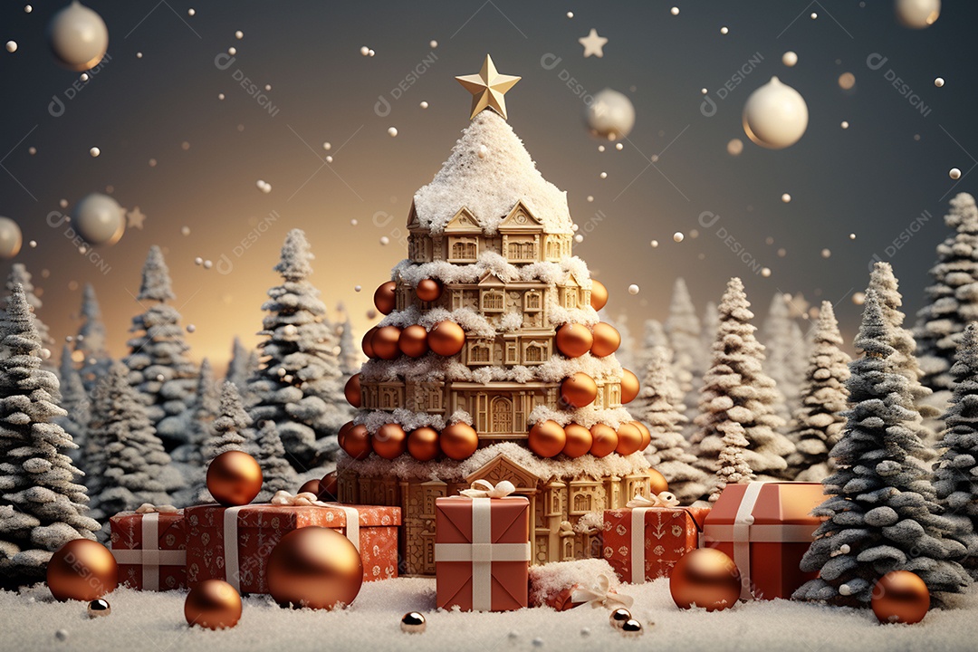 Feliz natal renderização 3D