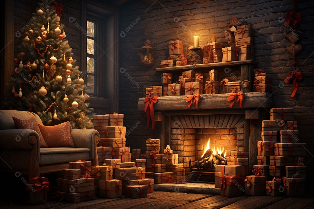 Feliz natal renderização 3D