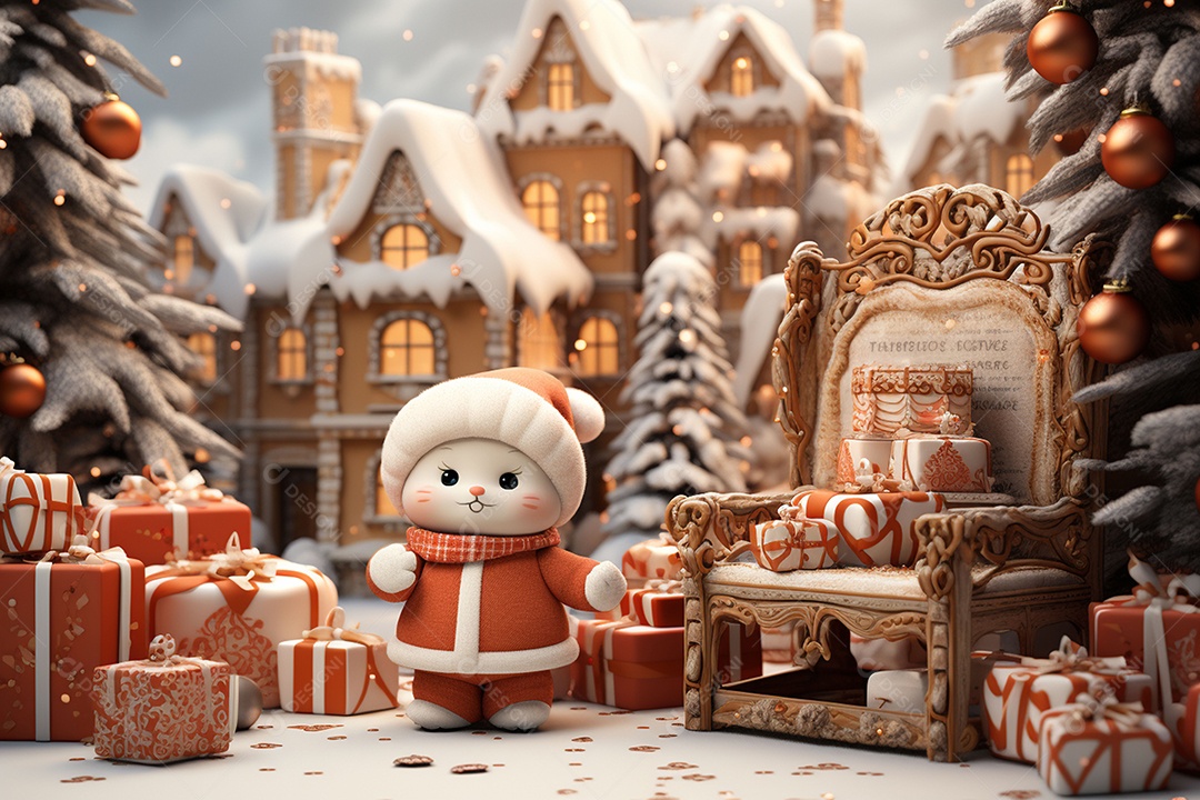 Feliz natal renderização 3D