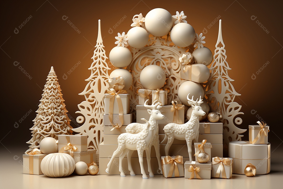 Feliz natal renderização 3D