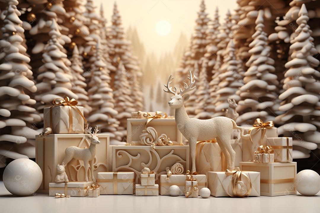 Feliz natal renderização 3D