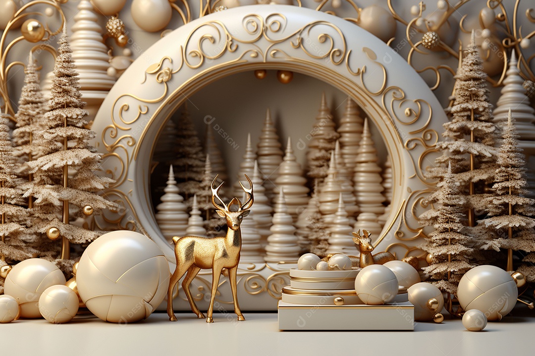 Feliz natal renderização 3D