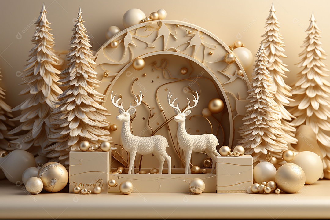 Feliz natal renderização 3D