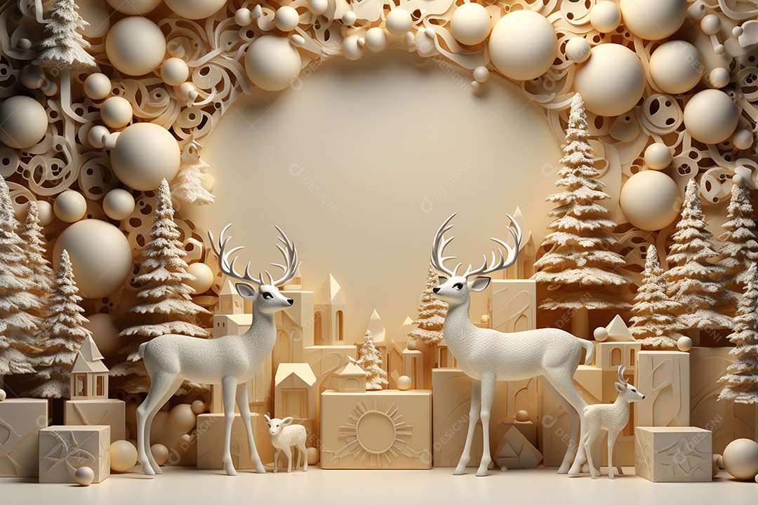 Feliz natal renderização 3D