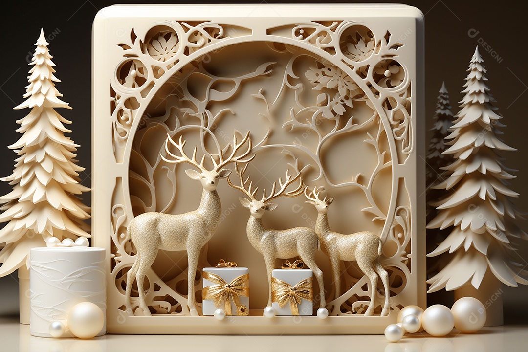 Feliz natal renderização 3D