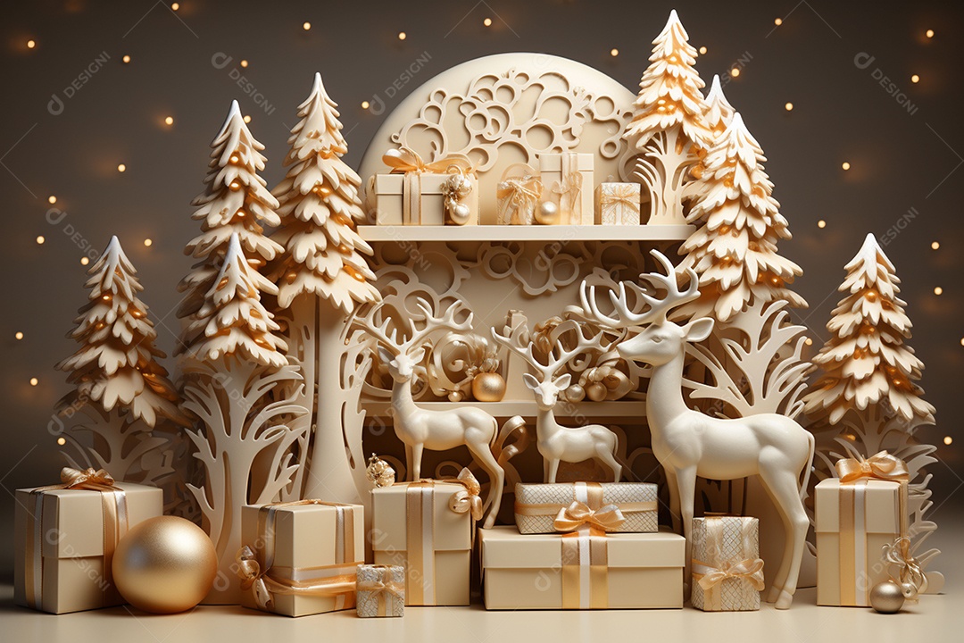 Feliz natal renderização 3D