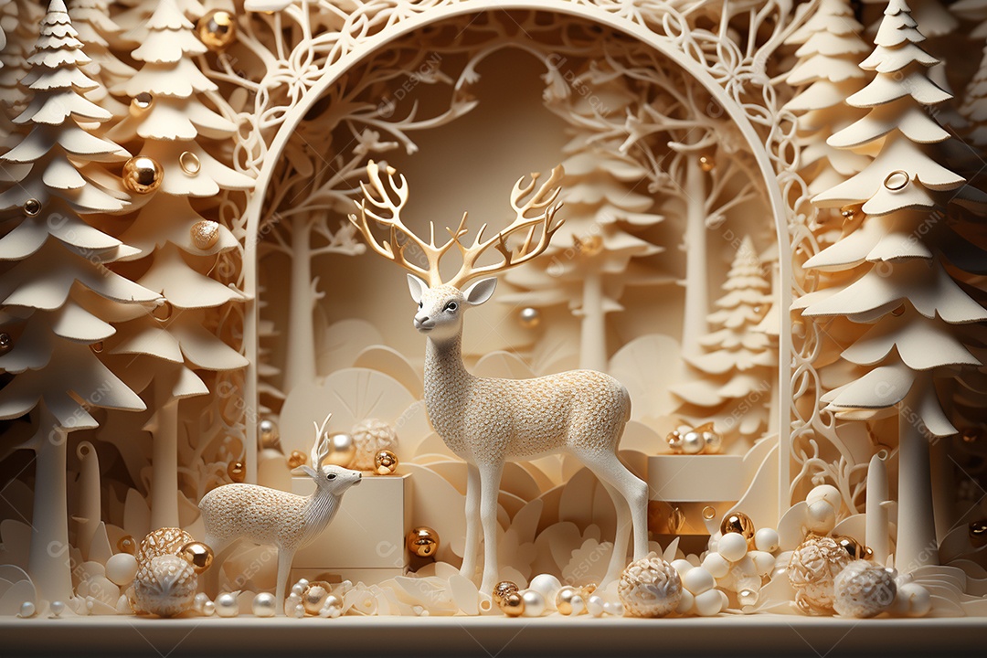 Feliz natal renderização 3D