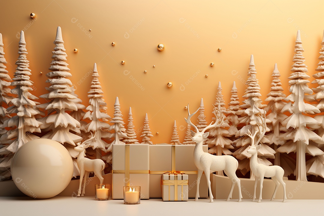 Feliz natal renderização 3D