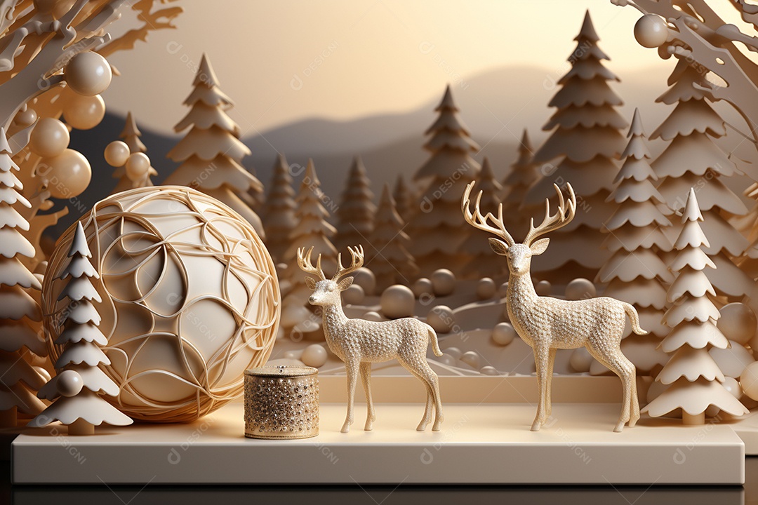 Feliz natal renderização 3D