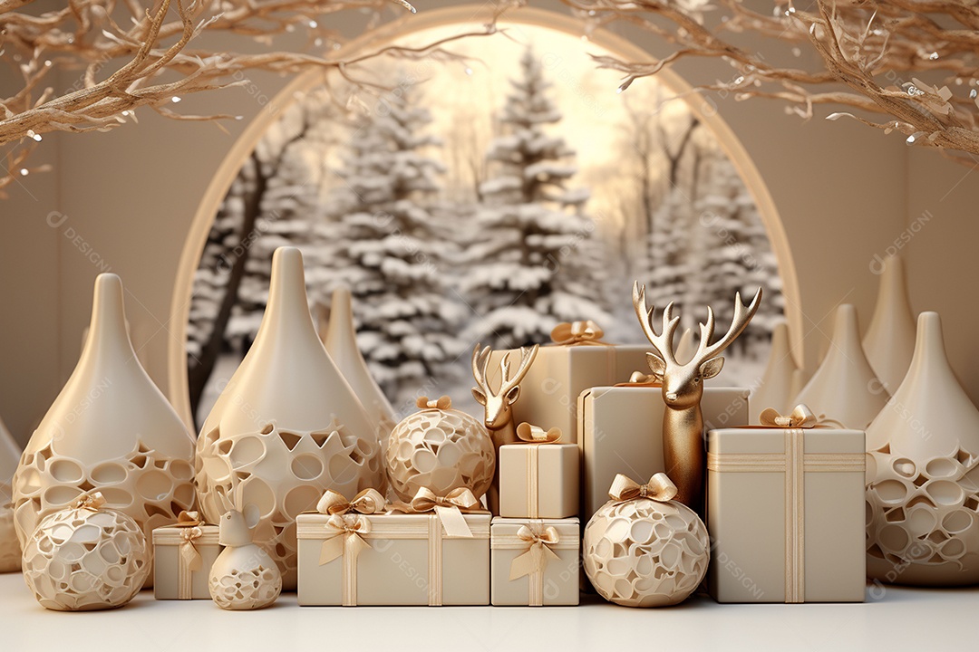 Feliz natal renderização 3D