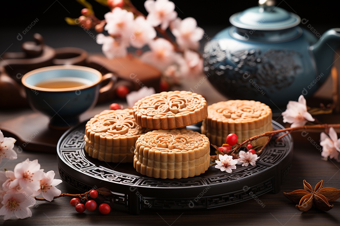 Bolo da lua do festival de meados do outono