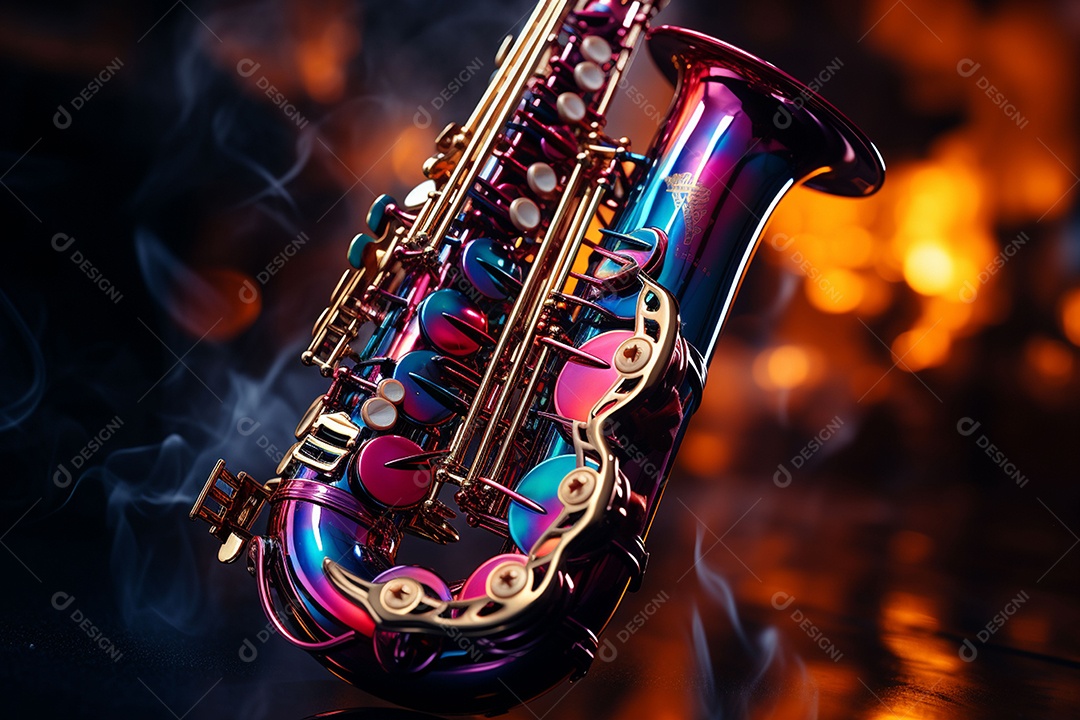 Conceito musical instrumento de saxofone jazz
